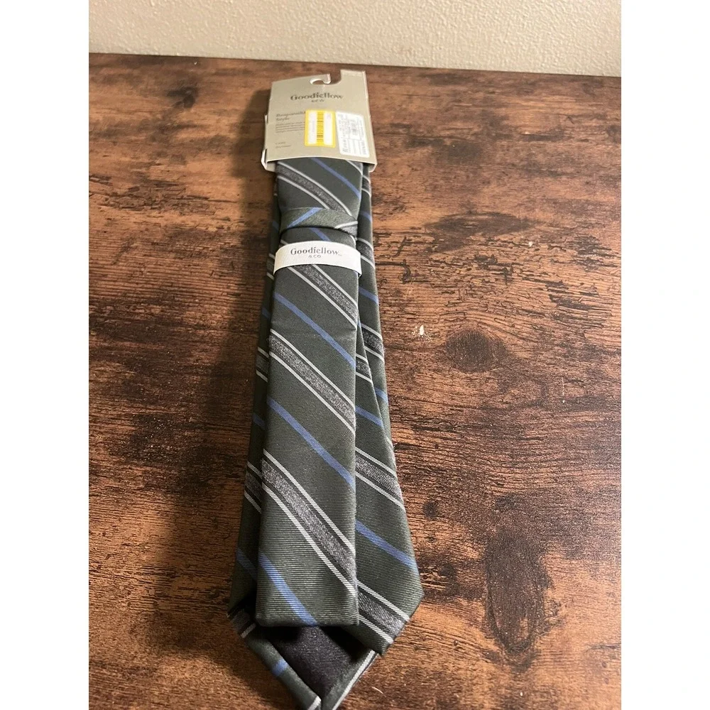 Men's Goodfellow &‎ Co Green/gray/blue Striped Necktie